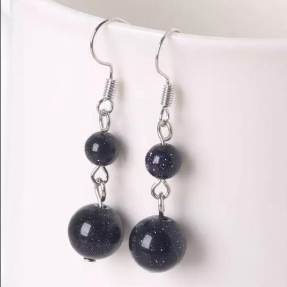 Genuine Blue Gravel Earrings